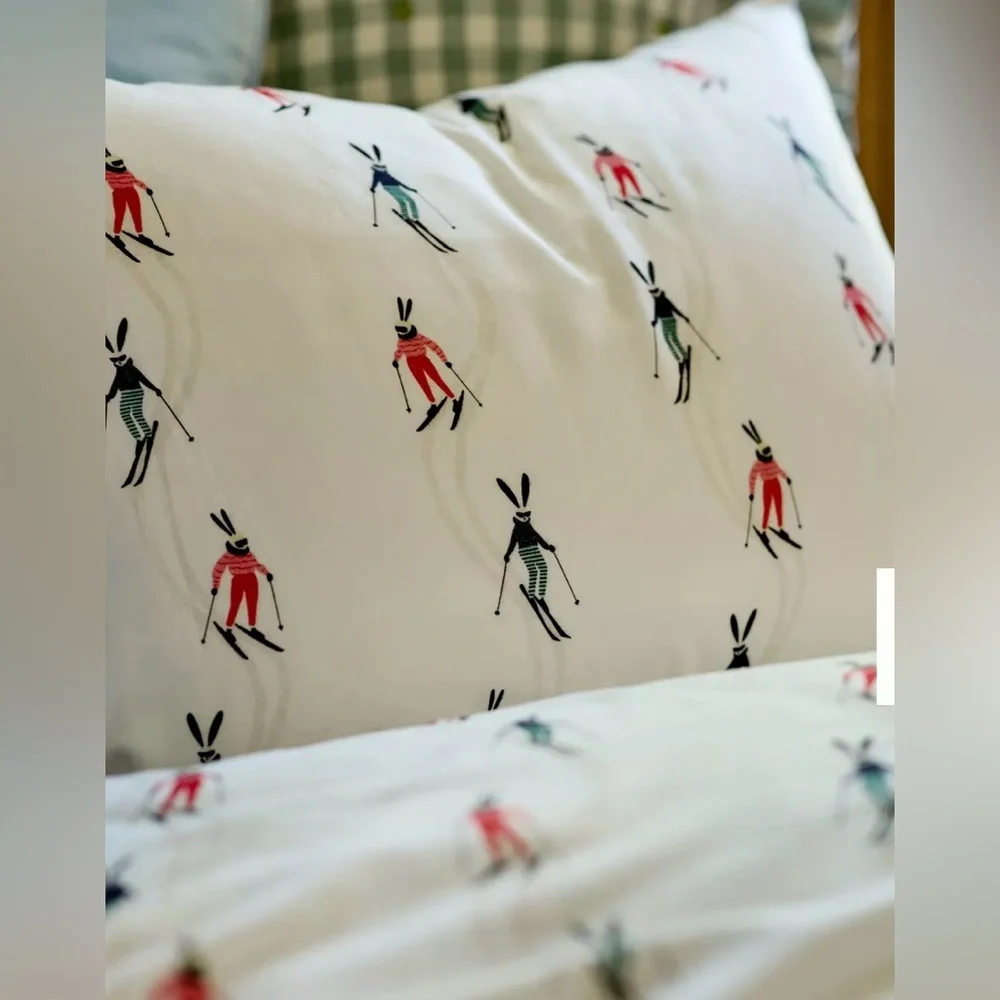 Anthropologie Cotton Modal Brushed Cozy Printed Sheet Set